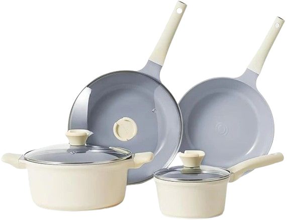 Redchef Ceramic Pots and Pans Set Non Stick Cookware Set 7-Piece - Cream by Redchef - Image 2