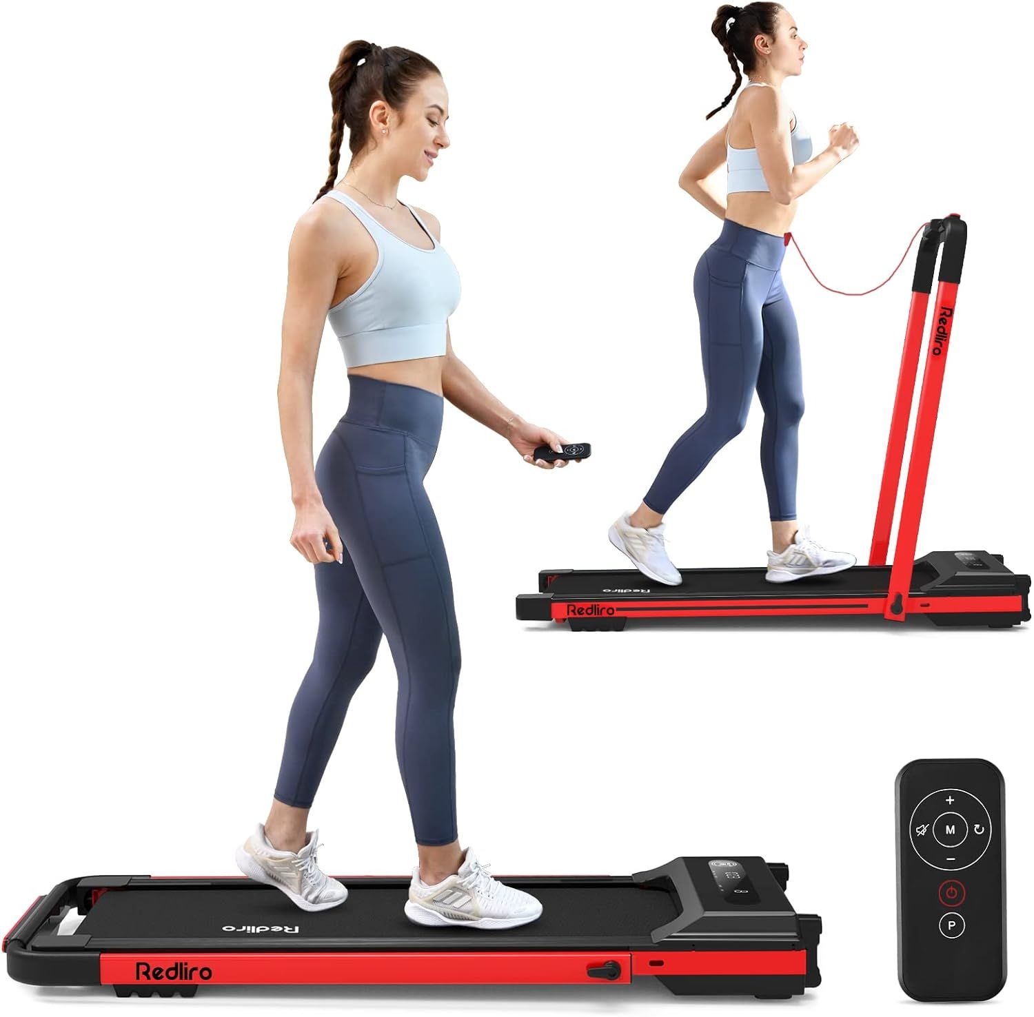Redliro 2-in-1 Under Desk Treadmill (JK1608E-2) - Red by Redliro - Image 2