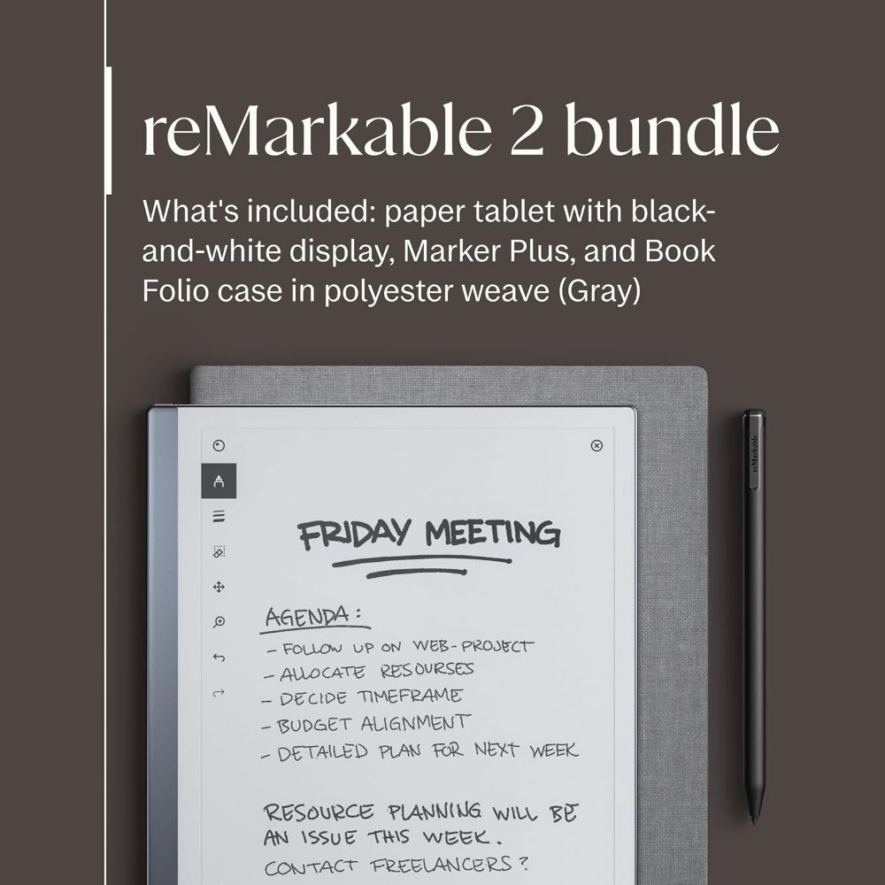 reMarkable Paper 2 10.3" Tablet Bundle with Marker Plus and Polymer Weave Book Folio - 8GB - Gray - WiFi - 10.3 Inch by reMarkable - Refurbished - Like New condition - Image 9
