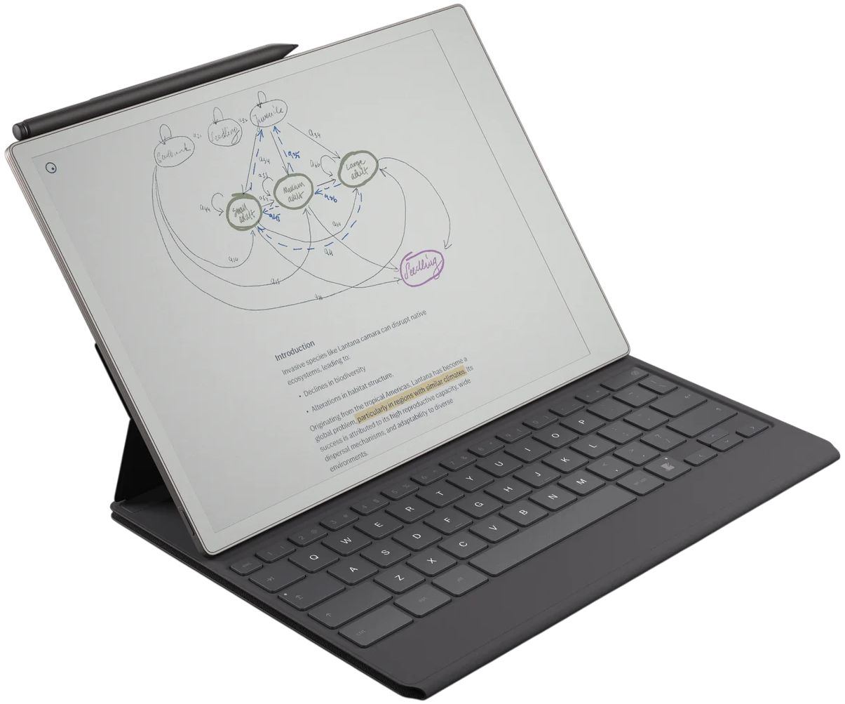 reMarkable Paper Pro 11.8" Tablet Bundle with Marker Plus and Type Folio - 64GB - WiFi - Basalt by reMarkable - Refurbished - Like New condition