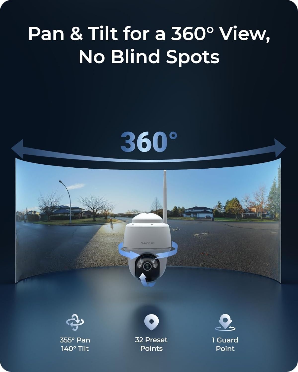 Reolink Argus PT Ultra Solar 4K WiFi Battery Security Wireless Camera Spotlight - White by Reolink - Image 3