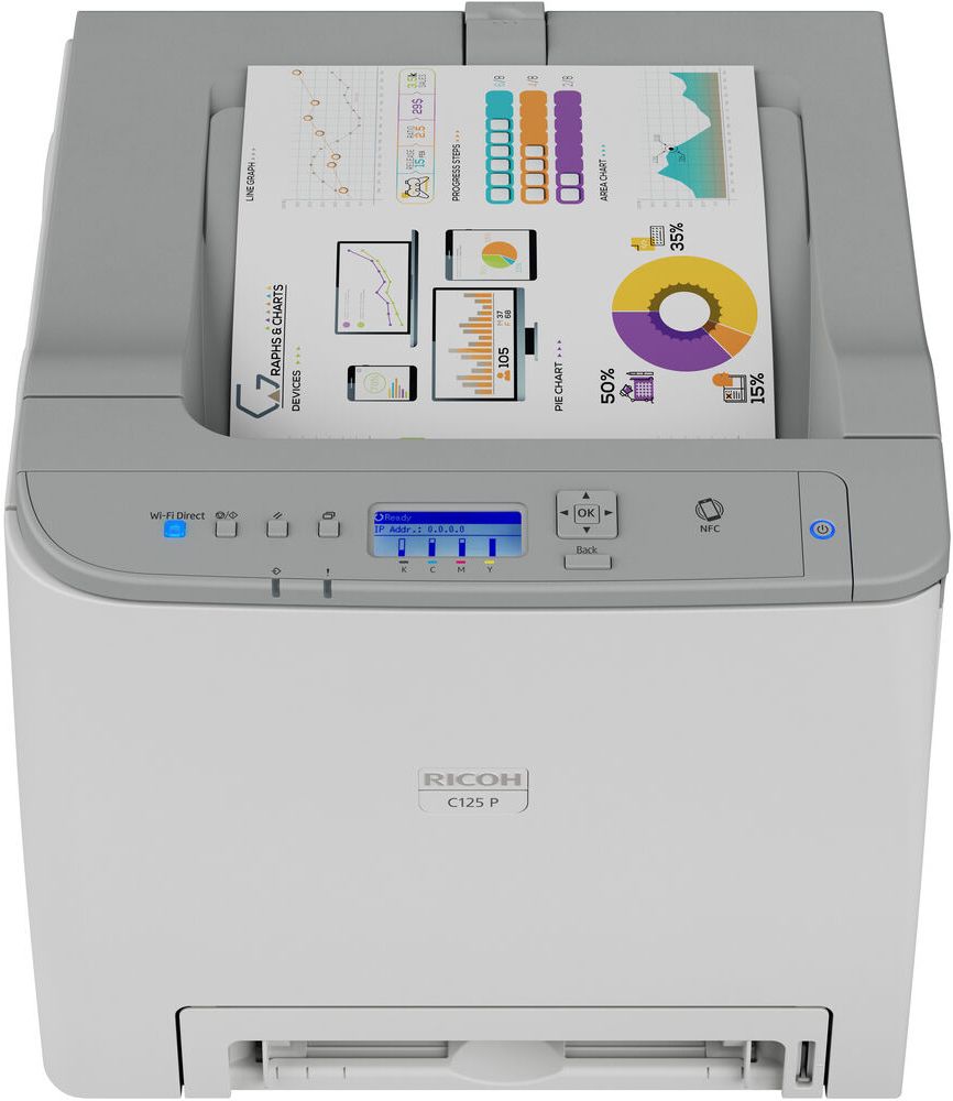 RICOH C125 P Color Laser Printer - Gray by RICOH - Image 4
