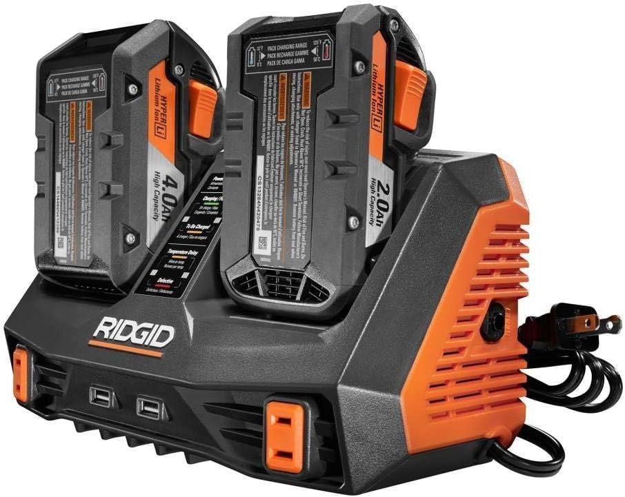 Ridgid 18-Volt Lithium-Ion Dual Port Sequential Charger Kit - Orange by Ridgid - Image 2