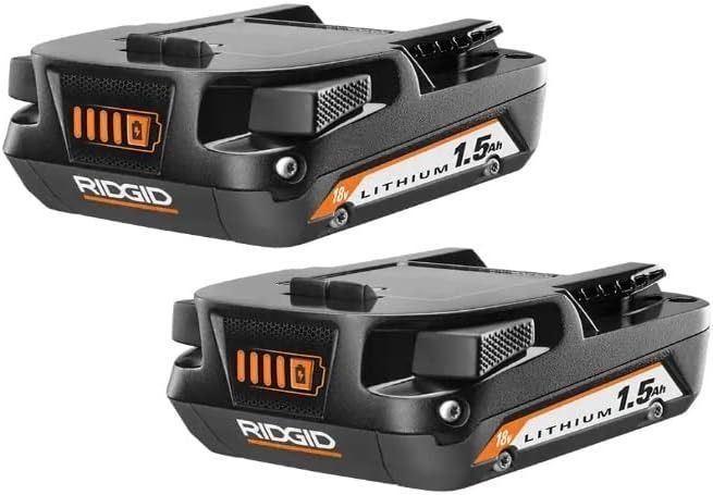 Ridgid (2) 18-Volt 1.5Ah Lithium-Ion Battery (Bulk Packaged) - Black by Ridgid - Refurbished - Very Good condition - US$61.48