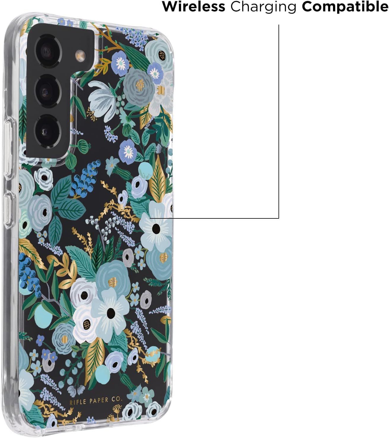 Rifle Paper Co. Floral Phone Case with Antimicrobial for Samsung Galaxy S22 - Garden Party Blue by Rifle Paper Co. - Refurbished - Good condition - Image 2