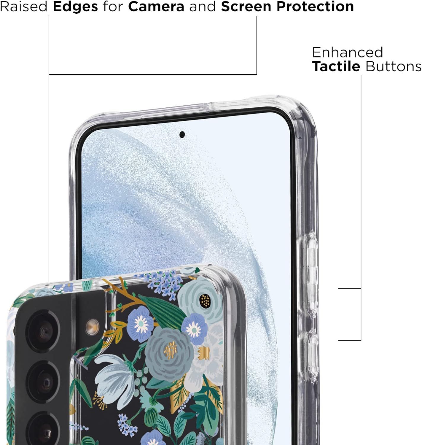 Rifle Paper Co. Floral Phone Case with Antimicrobial for Samsung Galaxy S22 - Garden Party Blue by Rifle Paper Co. - Refurbished - Good condition - Image 4