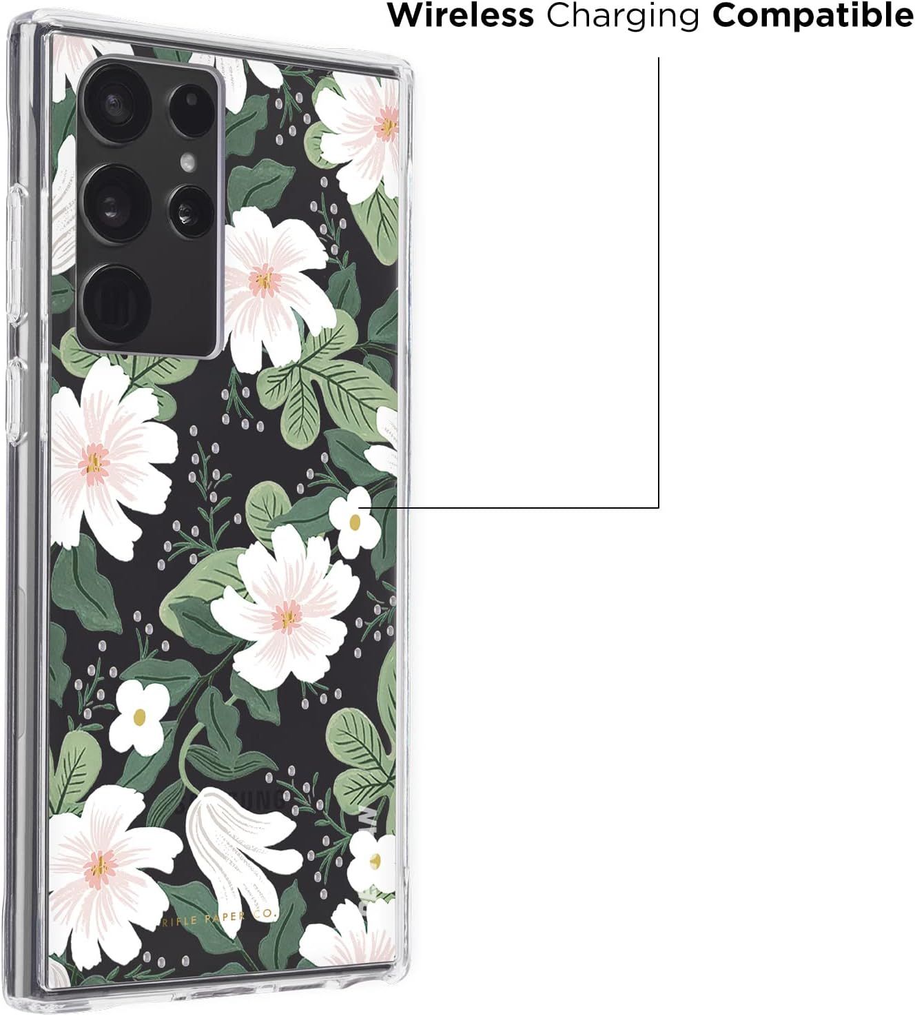 Rifle Paper Co. Floral Phone Case with Antimicrobial for Samsung Galaxy S22 Ultra - Willow by Rifle Paper Co. - Refurbished - Very Good condition - Image 2