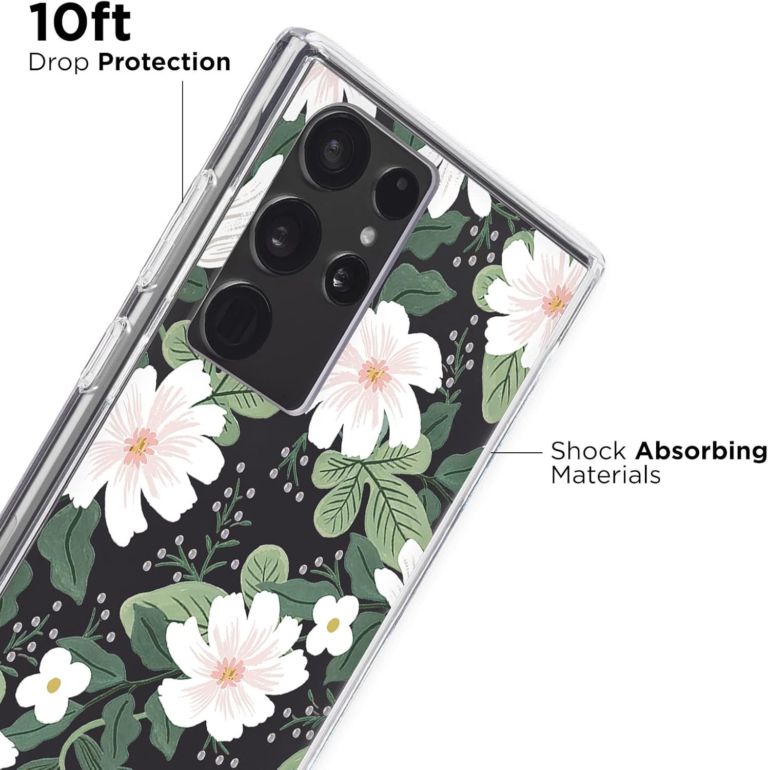 Rifle Paper Co. Floral Phone Case with Antimicrobial for Samsung Galaxy S22 Ultra - Willow by Rifle Paper Co. - Refurbished - Very Good condition - Image 3