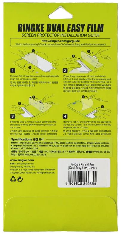 Ringke Dual Easy Film Screen Protector for Google Pixel 6 Pro (2 Pack) - Clear by Ringke - Refurbished - Brand New condition - Image 3
