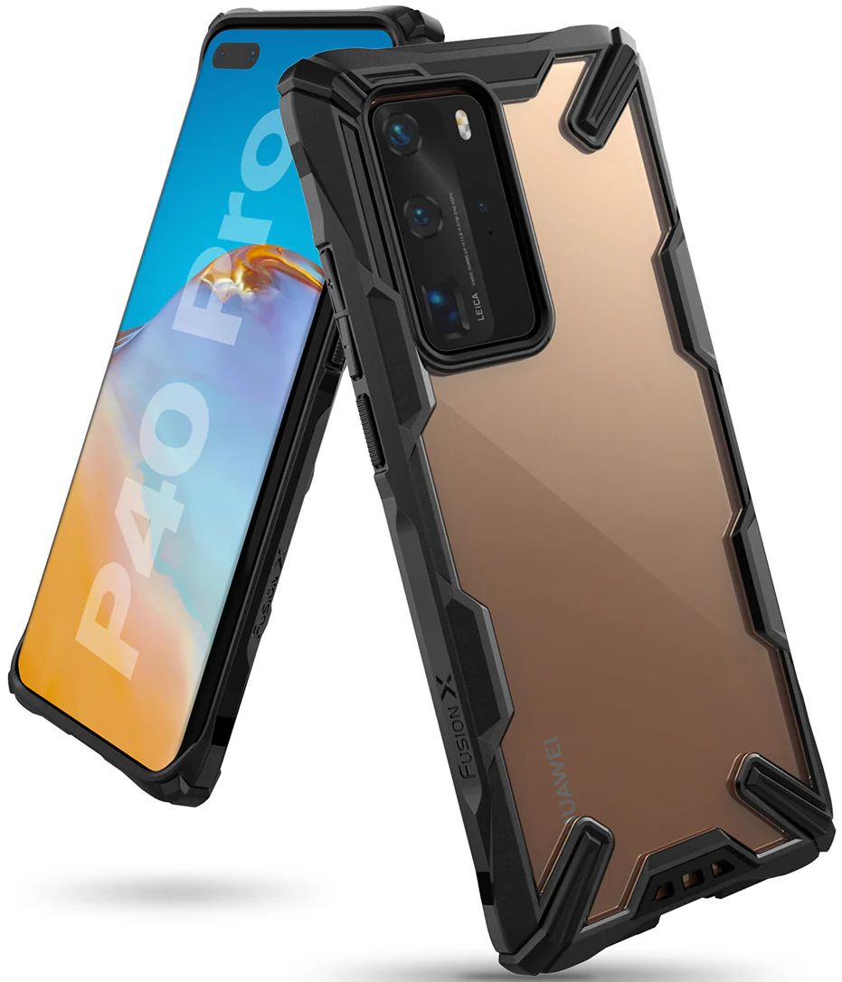 Ringke Fusion X Phone Case for Huawei P40 Pro - Clear/Black by Ringke - Refurbished - Brand New condition - US$8.78