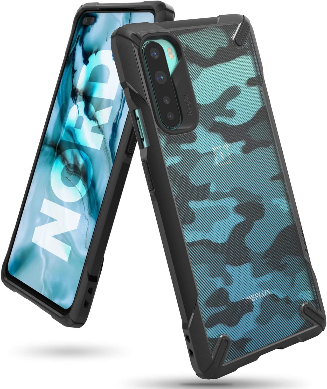 Ringke Fusion X Phone Case for OnePlus Nord - Camo Black by Ringke - Refurbished - Brand New condition - US$8.78