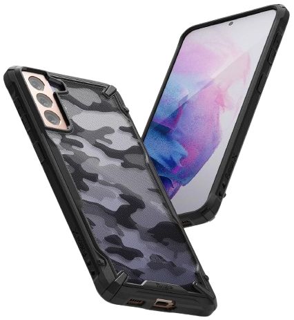Ringke Fusion X Phone Case for Samsung Galaxy S21+ - Camo Black by Ringke - Refurbished - Brand New condition - Image 2