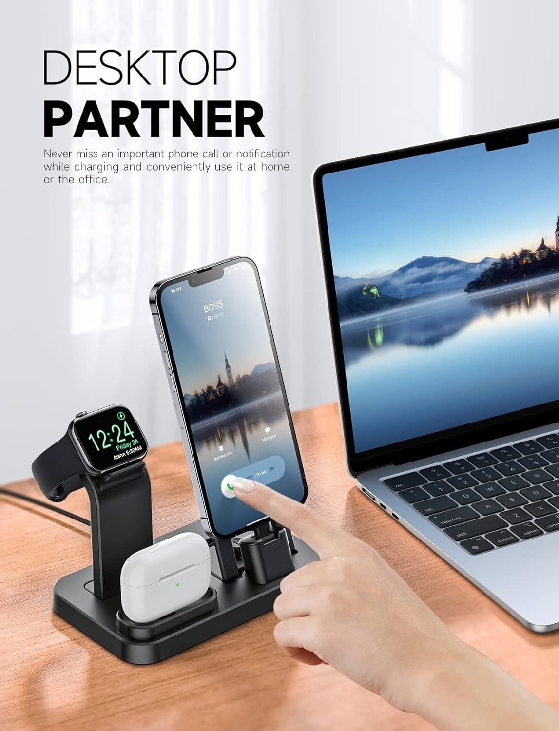 RJR Updated 3 in 1 Charging Station for Apple Devices - Black by RJR - Refurbished - Very Good condition - Image 3