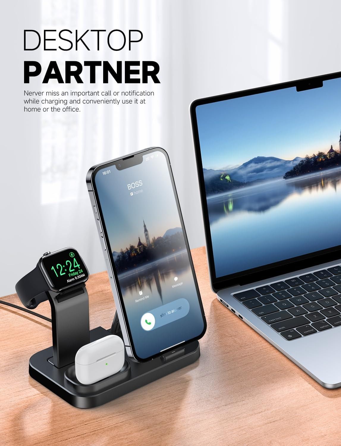 RJR Updated 3 in 1 Charging Station for Apple Devices - White by RJR - Refurbished - Very Good condition - Image 2