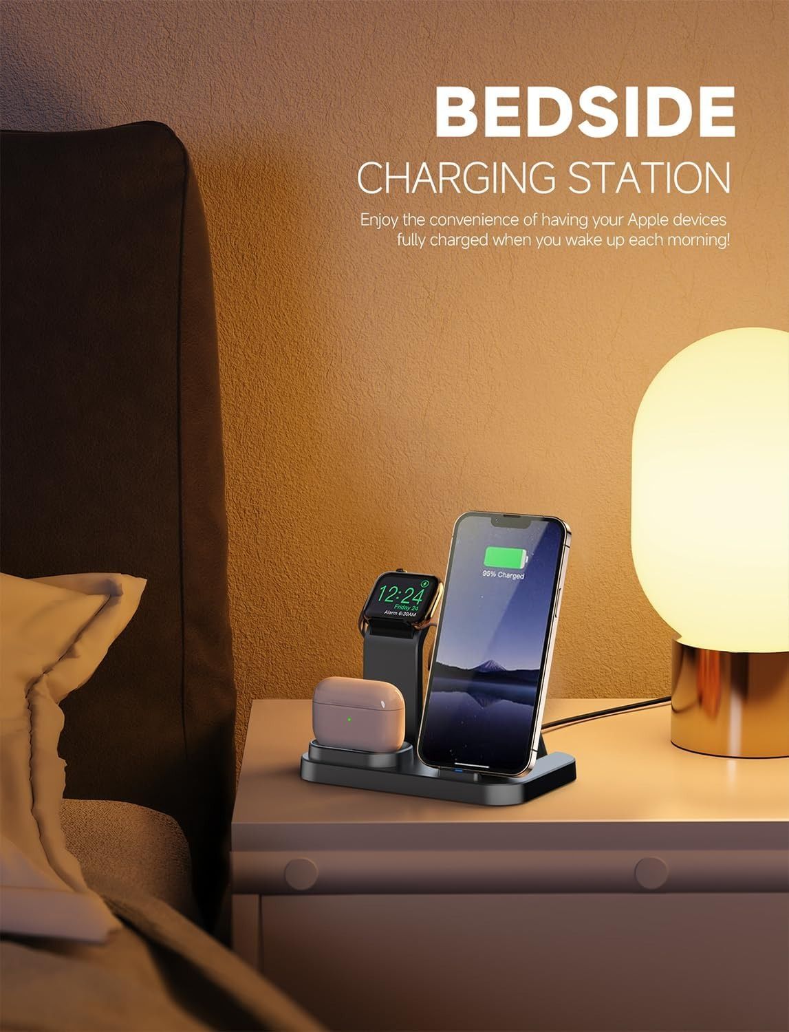 RJR Updated 3 in 1 Charging Station for Apple Devices - White by RJR - Refurbished - Very Good condition - Image 3