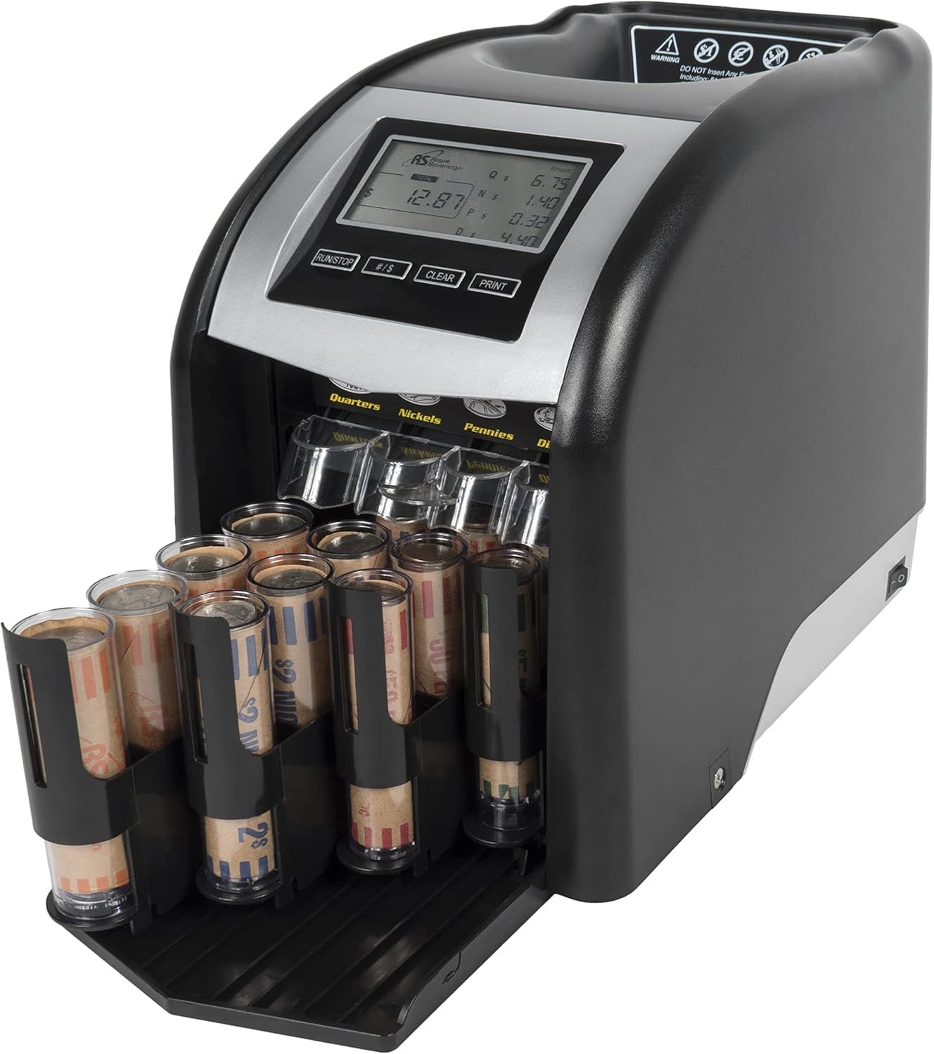 Royal Sovereign Digital 4-Row Electric Coin Sorter - Black by Royal Sovereign - Image 3