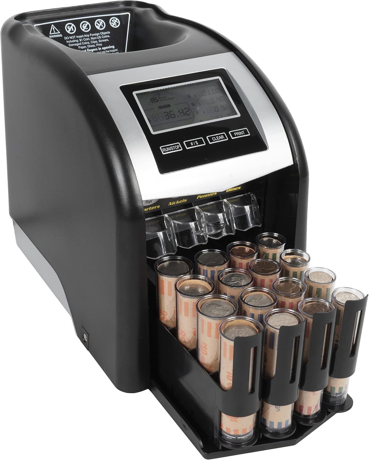 Royal Sovereign Digital 4-Row Electric Coin Sorter - Black by Royal Sovereign - Image 4
