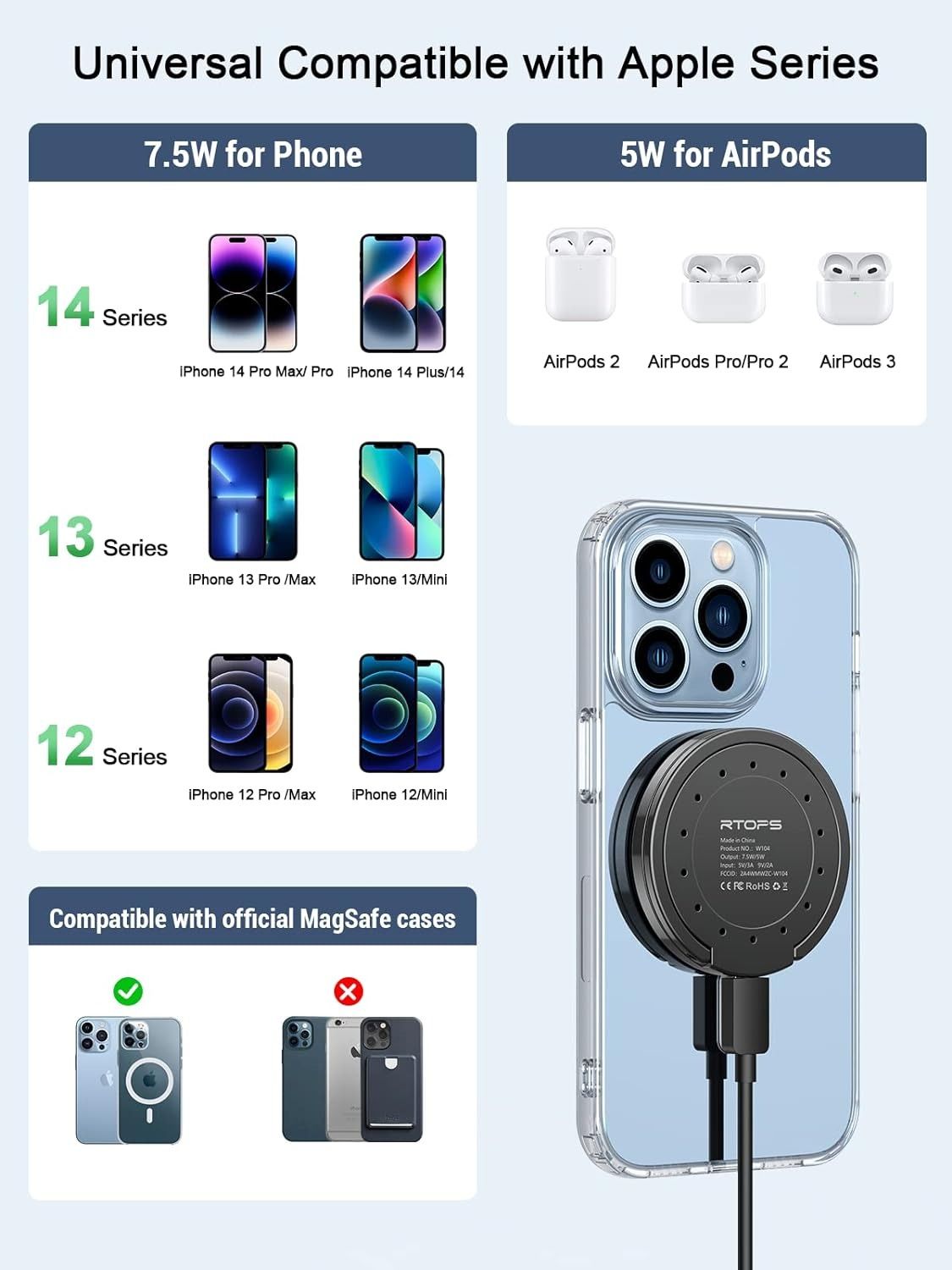 RTOPS Magnetic Wireless Charger - Gray by RTOPS - Image 3