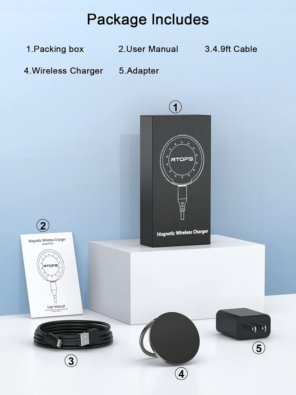RTOPS Magnetic Wireless Charger - Gray by RTOPS - Image 4