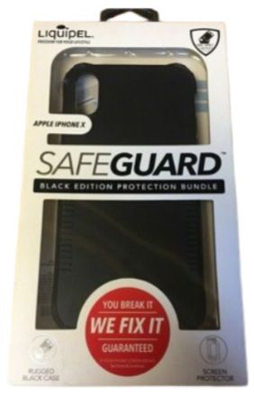 Safe Guard Protection Phone Case with Screen Protector for iPhone X - Black by Safe Guard - Refurbished - Good condition - US$14.98
