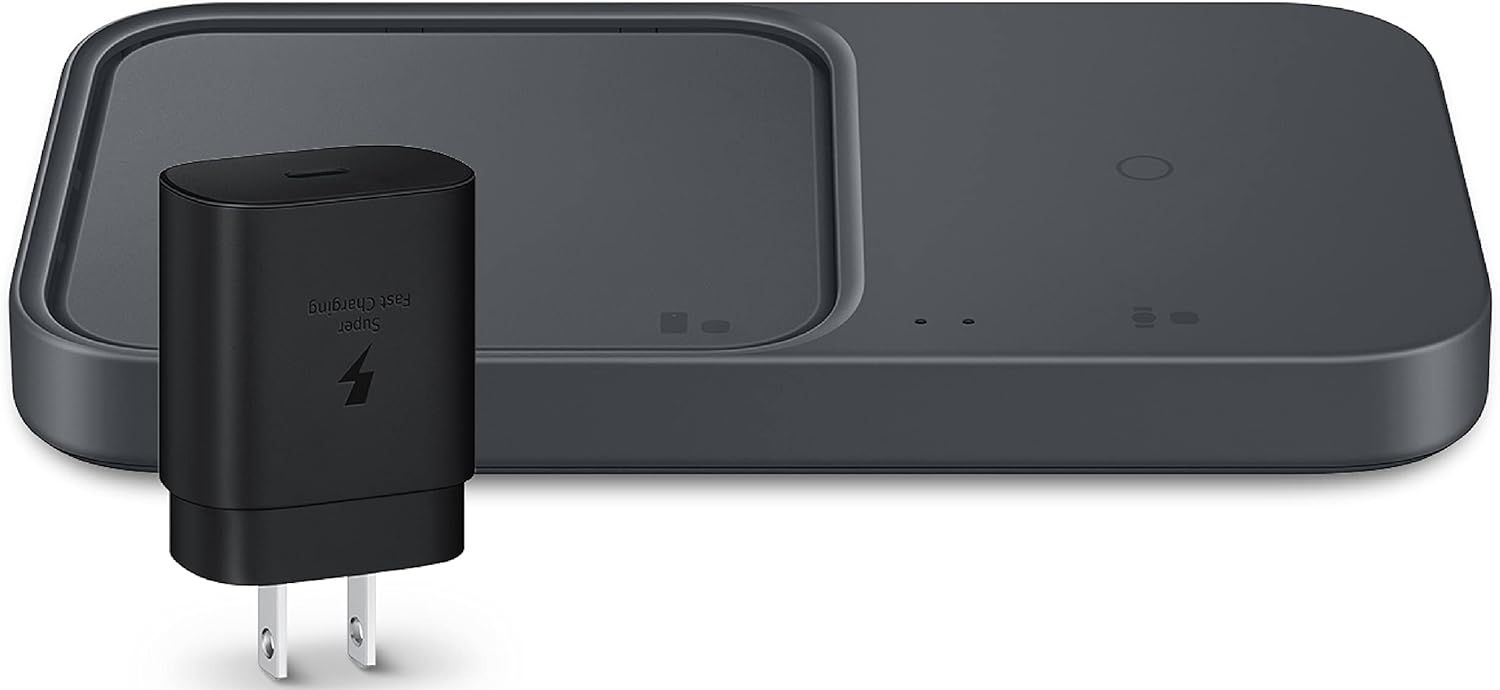 Samsung 15W Wireless Charger Duo with Travel Adapter - Dark Gray by Samsung - Refurbished - Good condition - US$32.97