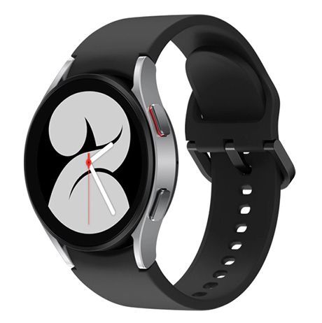 Samsung Galaxy Watch4 (Bluetooth + LTE) - 16GB - 44mm - Silver Aluminum Case with Black Fluoroelastomer Sport Band by Samsung - Refurbished - Very Good condition - US$161.49