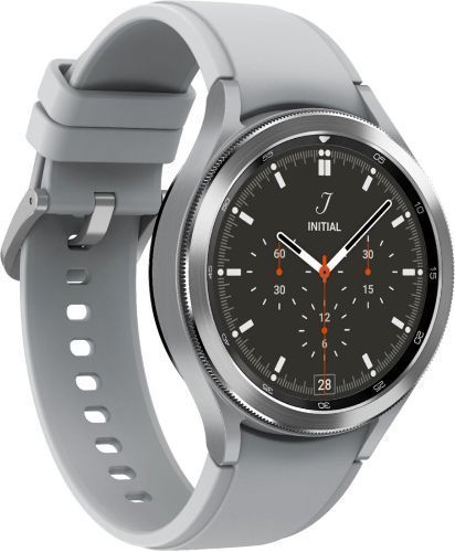 Samsung Galaxy Watch4 (Bluetooth) - 16GB - 42mm - Silver Classic (Stainless Steel) Case with Silver Fluoroelastomer Ridge Sports Band by Samsung - Image 3