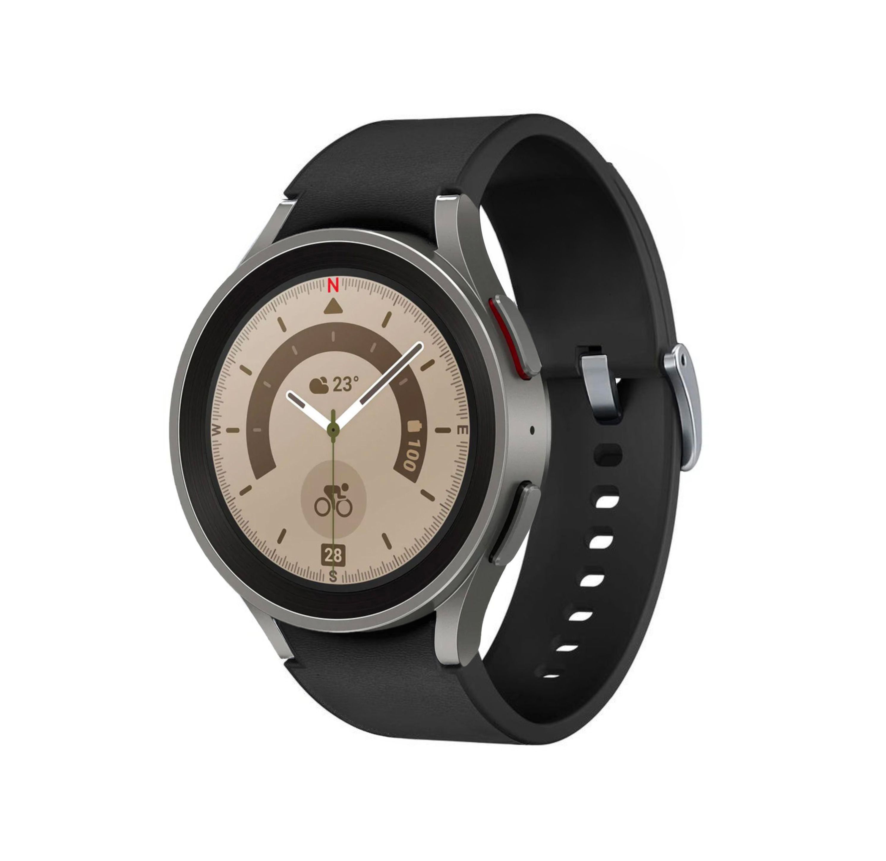 Samsung Galaxy Watch5 (Bluetooth + LTE) - 16GB - 45mm - Gray Pro (Titanium) Case with Black Fluoroelastomer Sport Band by Samsung - Refurbished - Very Good condition - Image 2