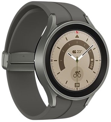 Samsung Galaxy Watch5 Pro (Bluetooth) - 16GB - 45mm - Gray Titanium Titanium Case with Gray Titanium Silicone by Samsung - Image 2