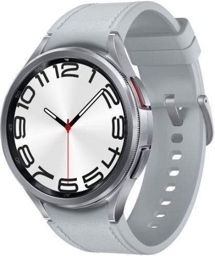 Samsung Galaxy Watch6 (Bluetooth + LTE) - 16GB - 47mm - Silver Classic (Stainless Steel) Case with Silver Hybrid Eco-Leather Hybrid Eco-Leather Band by Samsung - Image 2