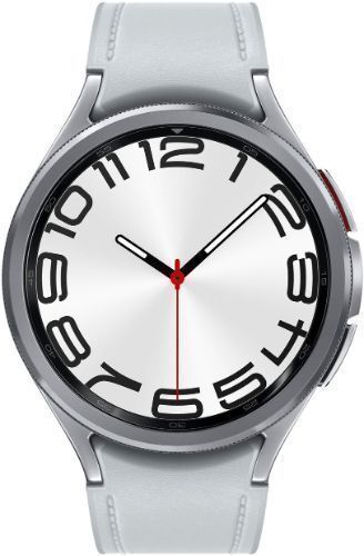 Samsung Galaxy Watch6 (Bluetooth) - 16GB - 43mm - Silver Classic (Stainless Steel) Case with Silver Hybrid Eco-Leather Leather Band by Samsung - Refurbished - Good condition - CA$149.99