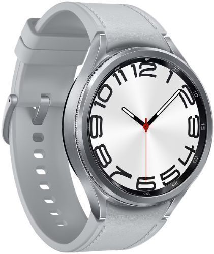 Samsung Galaxy Watch6 (Bluetooth) - 16GB - 43mm - Silver Classic (Stainless Steel) Case with Silver Hybrid Eco-Leather Leather Band by Samsung - Image 3