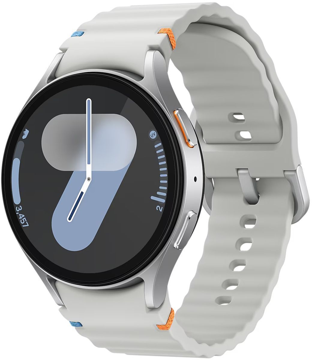 Galaxy Watch7 (Bluetooth) - 32GB - 44mm - Silver Aluminum Case with Silver Silicone Sport Band by Samsung - Image 2