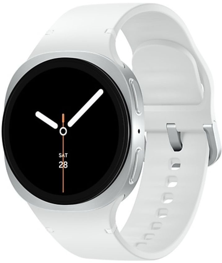 Galaxy Watch8 (Bluetooth + LTE) - 32GB - 44mm - Silver Aluminum Case with White Silicone Sport Band - Small/Medium Size by Samsung - Image 2