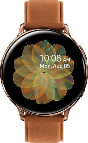 Samsung Galaxy Watch Active2 (Bluetooth + LTE) - 4GB - 40mm - Gold Stainless Steel Case with Brown Fluoroelastomer Leather Strap by Samsung - Refurbished - Very Good condition - US$90.49