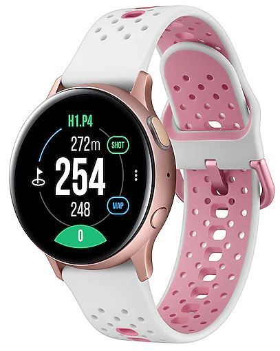 Samsung Galaxy Watch Active2 Golf Edition - 4GB - 40mm - Pink Gold Aluminum Case with White Fluoroelastomer Fluoroelastomer Strap by Samsung - Refurbished - Very Good condition - Image 3
