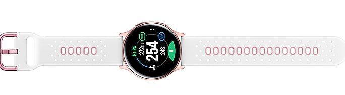 Samsung Galaxy Watch Active2 Golf Edition - 4GB - 40mm - Pink Gold Aluminum Case with White Fluoroelastomer Fluoroelastomer Strap by Samsung - Refurbished - Very Good condition - Image 6