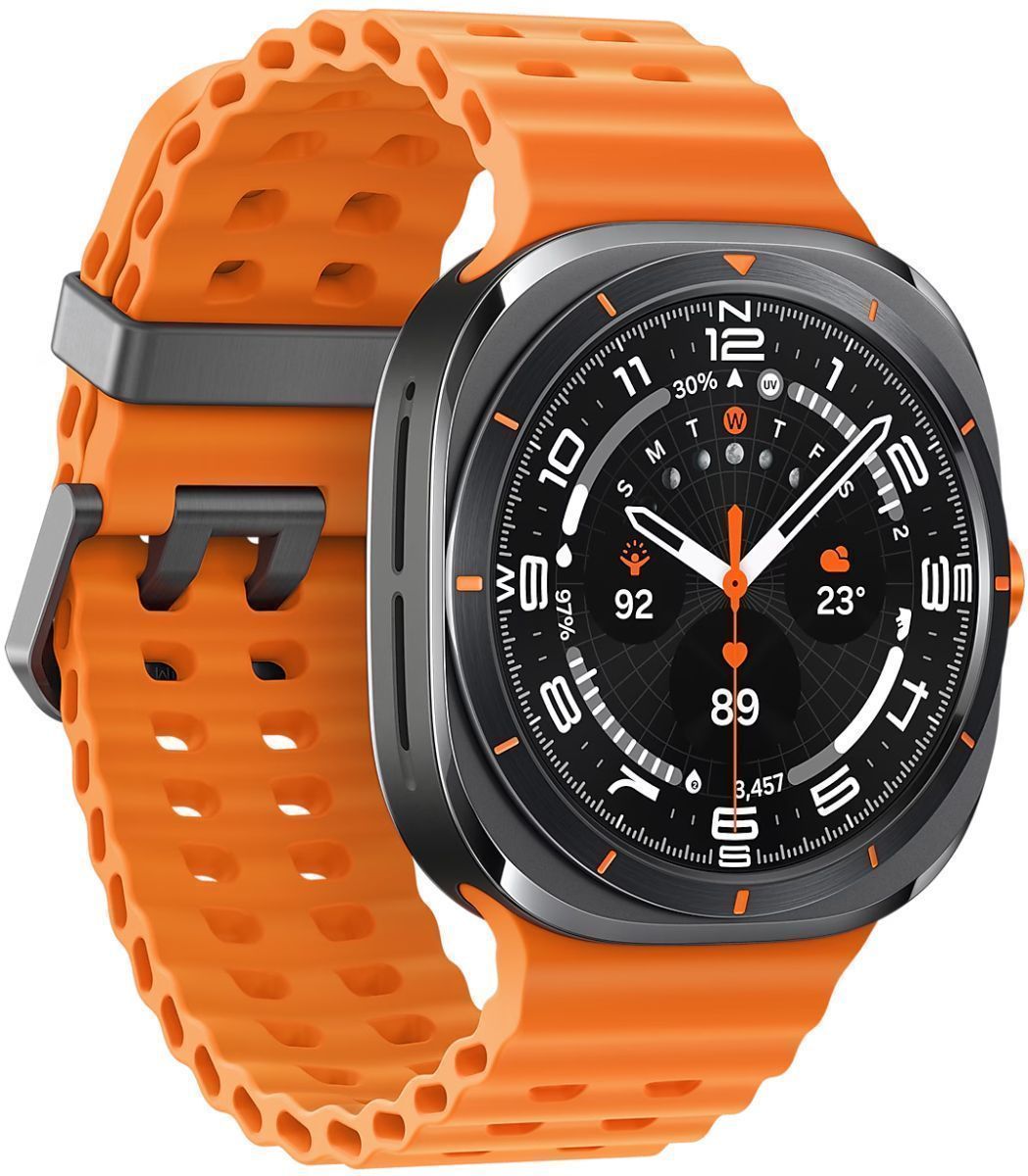 Galaxy Watch Ultra (2024) (Bluetooth + LTE) - 32GB - 47mm - Titanium Gray Titanium Case with Orange Silicone Marine Band by Samsung - Image 3