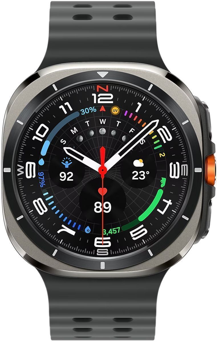 Galaxy Watch Ultra (2024) (Bluetooth + LTE) - 32GB - 47mm - Titanium Silver Titanium Case with Dark Grey Silicone Marine Band by Samsung - Refurbished - Like New condition - CA$806.99
