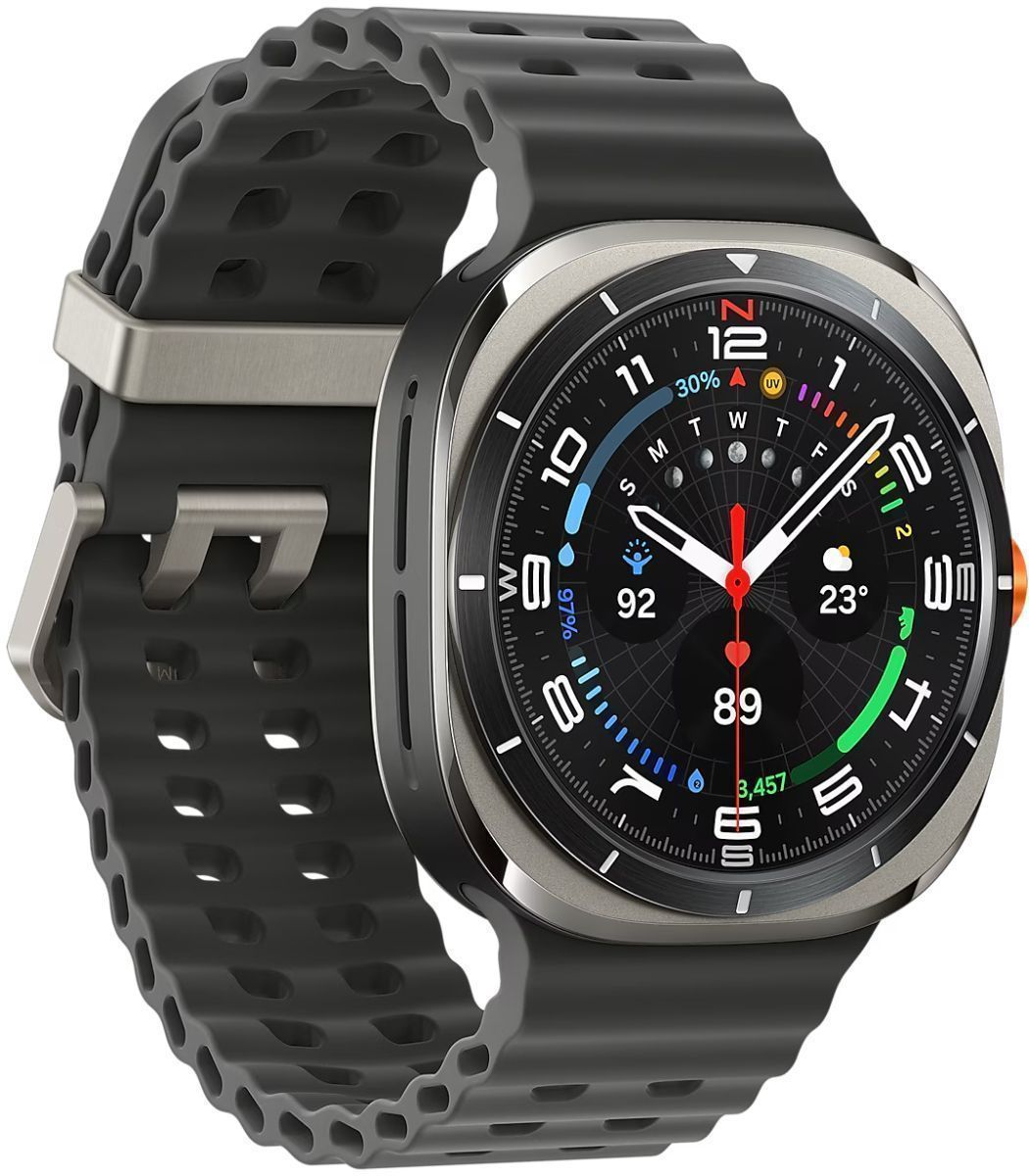 Galaxy Watch Ultra (2024) (Bluetooth + LTE) - 32GB - 47mm - Titanium Silver Titanium Case with Dark Grey Silicone Marine Band by Samsung - Image 3