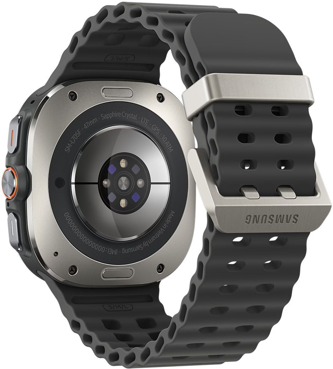 Galaxy Watch Ultra (2024) (Bluetooth + LTE) - 32GB - 47mm - Titanium Silver Titanium Case with Dark Grey Silicone Marine Band by Samsung - Image 4