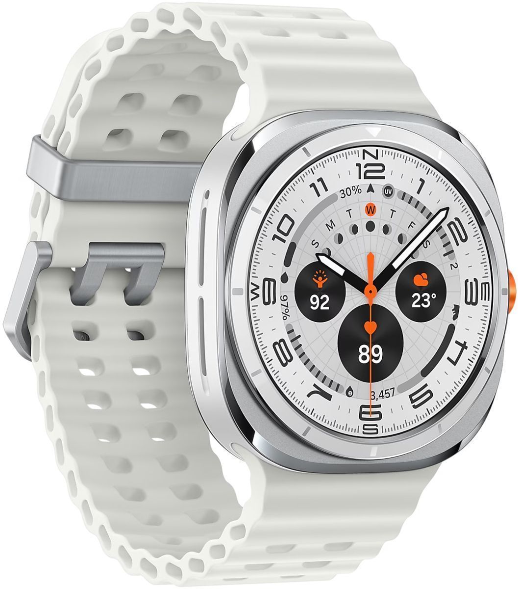 Galaxy Watch Ultra (2024) (Bluetooth + LTE) - 32GB - 47mm - Titanium White Titanium Case with White Silicone Marine Band by Samsung - Image 3