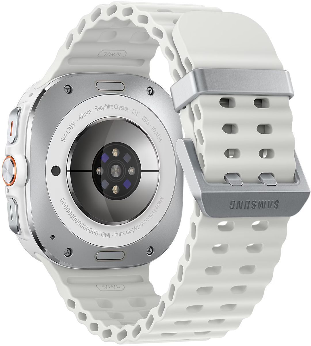 Galaxy Watch Ultra (2024) (Bluetooth + LTE) - 32GB - 47mm - Titanium White Titanium Case with White Silicone Marine Band by Samsung - Image 4