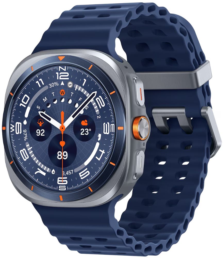 Galaxy Watch Ultra (2025) (Bluetooth + LTE) - 64GB - 47mm - Titanium Blue Titanium Case with Blue Hydrogenated Nitrile Butadiene Rubber Marine Band - S/M/L Size by Samsung - Image 2