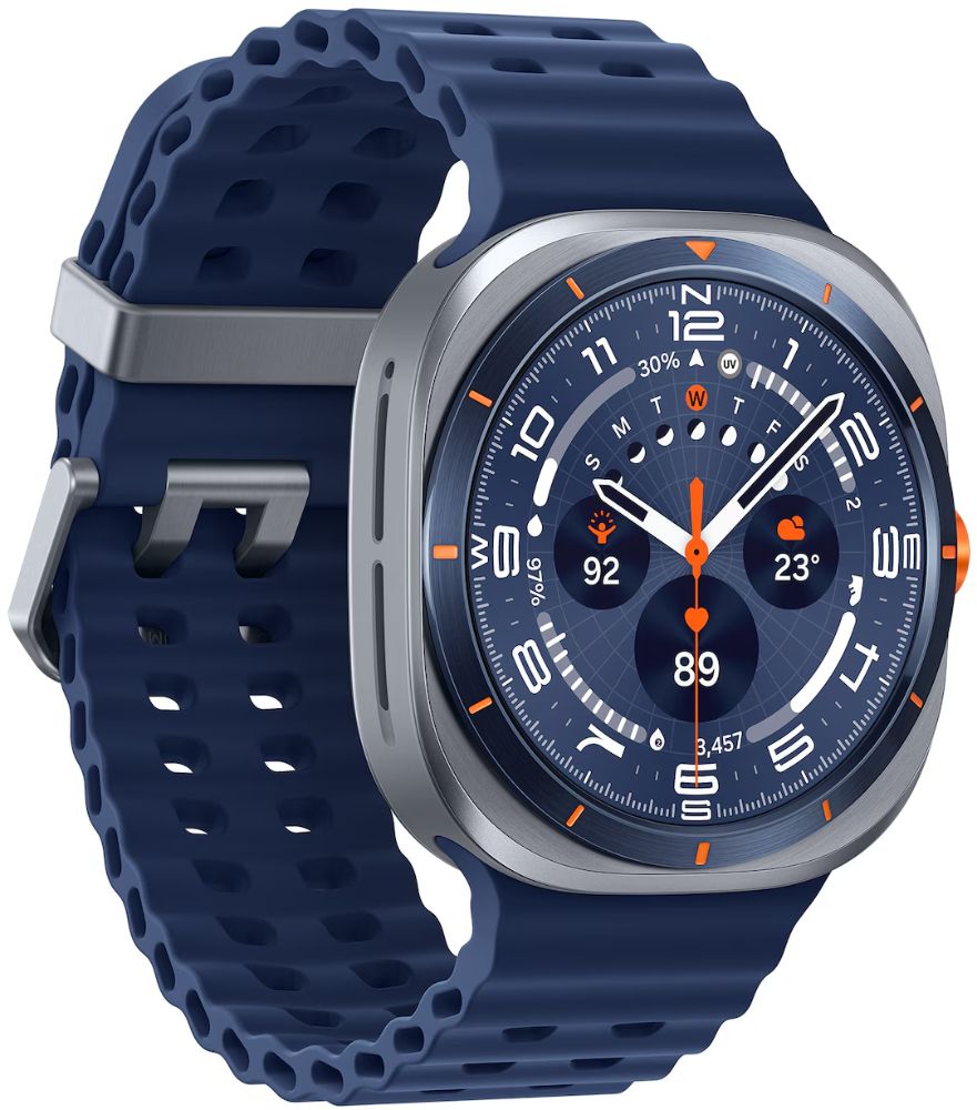 Galaxy Watch Ultra (2025) (Bluetooth + LTE) - 64GB - 47mm - Titanium Blue Titanium Case with Blue Hydrogenated Nitrile Butadiene Rubber Marine Band - S/M/L Size by Samsung - Image 3