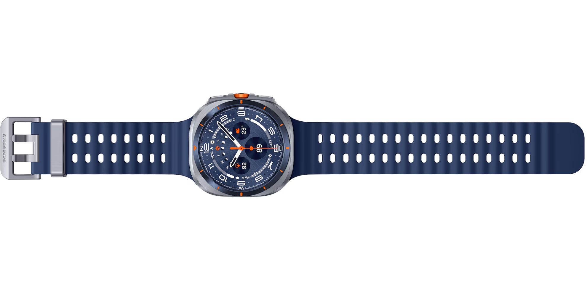 Galaxy Watch Ultra (2025) (Bluetooth + LTE) - 64GB - 47mm - Titanium Blue Titanium Case with Blue Hydrogenated Nitrile Butadiene Rubber Marine Band - S/M/L Size by Samsung - Image 6