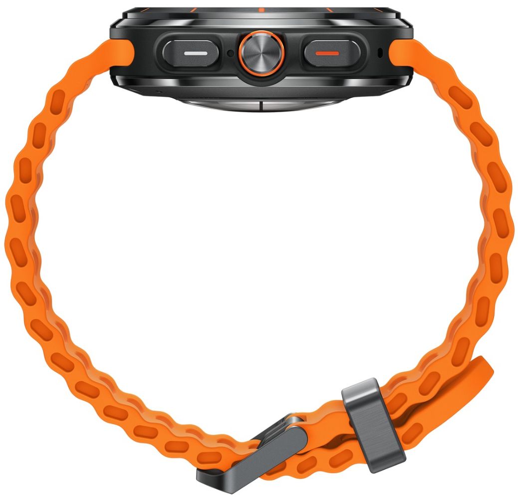 Galaxy Watch Ultra (2025) (Bluetooth + LTE) - 64GB - 47mm - Titanium Gray Titanium Case with Orange Hydrogenated Nitrile Butadiene Rubber Marine Band - S/M/L Size by Samsung - Refurbished - Good condition - Image 5