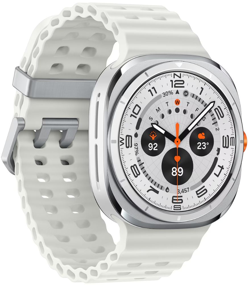 Galaxy Watch Ultra (2025) (Bluetooth + LTE) - 64GB - 47mm - Titanium White Titanium Case with White Hydrogenated Nitrile Butadiene Rubber Marine Band - S/M/L Size by Samsung - Refurbished - Good condition - Image 3