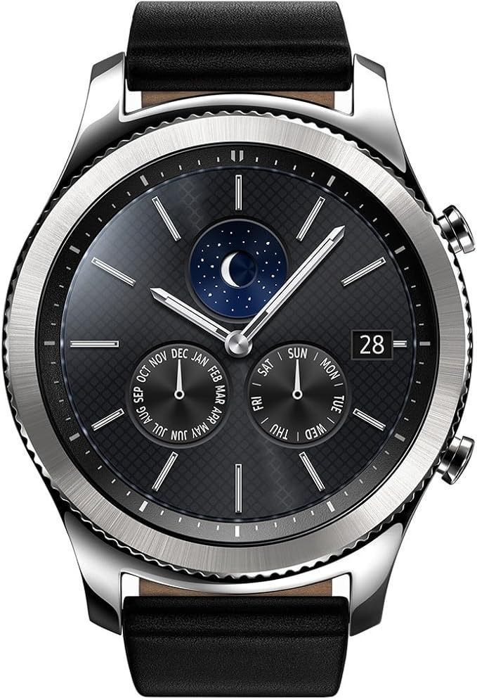 Samsung Gear S3 Classic Smartwatch - 4GB - 46mm - Silver Classic (Stainless Steel) Case with Black Leather Band by Samsung - Refurbished - Good condition - US$100.49