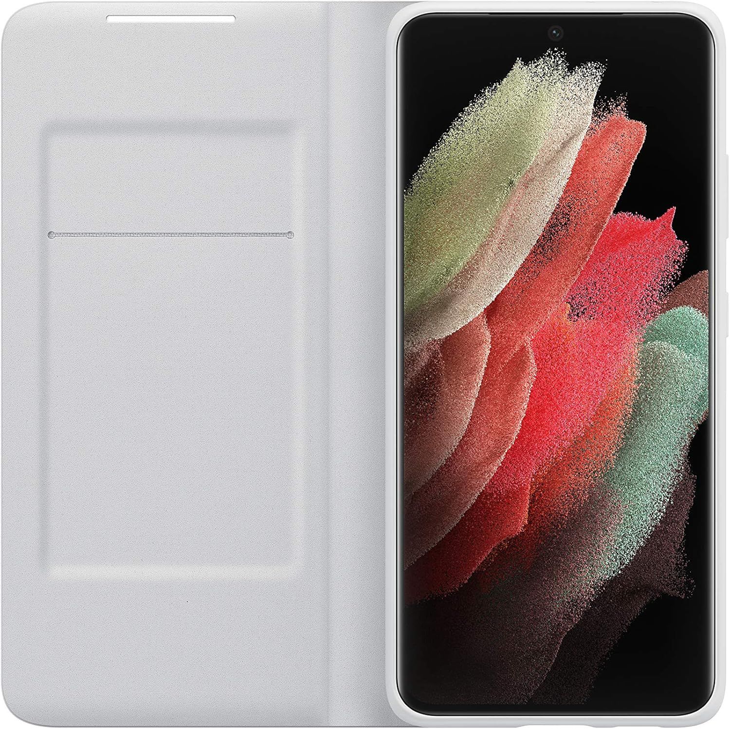 Samsung LED Wallet Cover for Galaxy S21 Ultra (5G) - Light Gray by Samsung - Refurbished - Very Good condition - Image 3